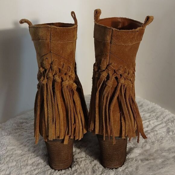 Sbicca Vintage Collection Suede Leather Fringe Boots - Picture 3 of 7